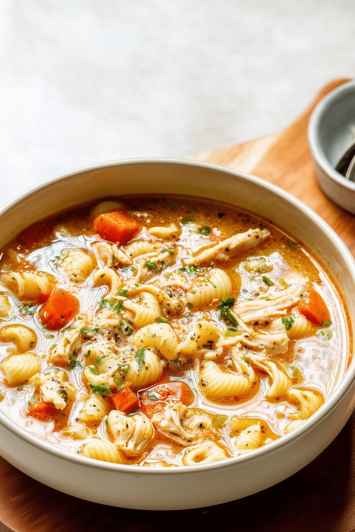 Carrabba’s Copycat Chicken Soup recipe with tender chicken and vegetables