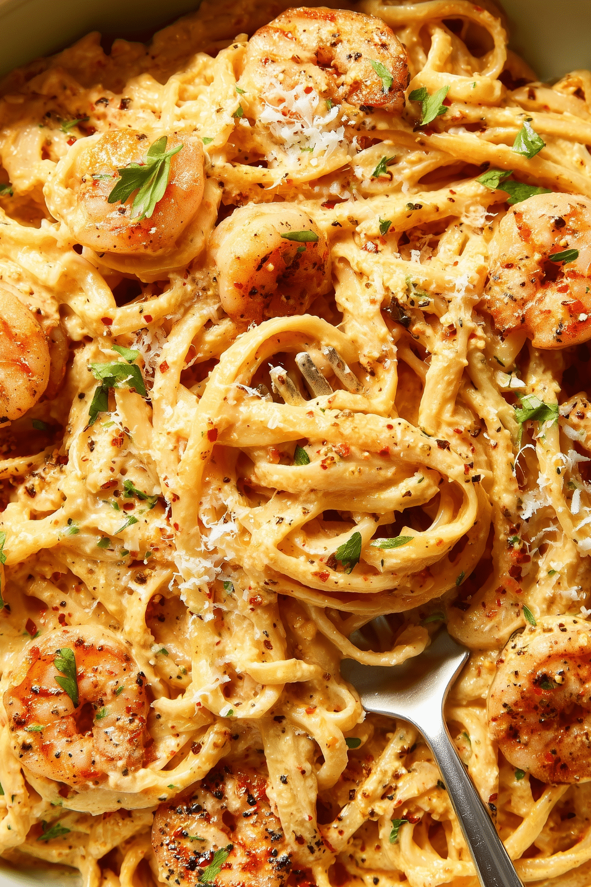 Cajun Shrimp Pasta with Parmesan Cream Sauce