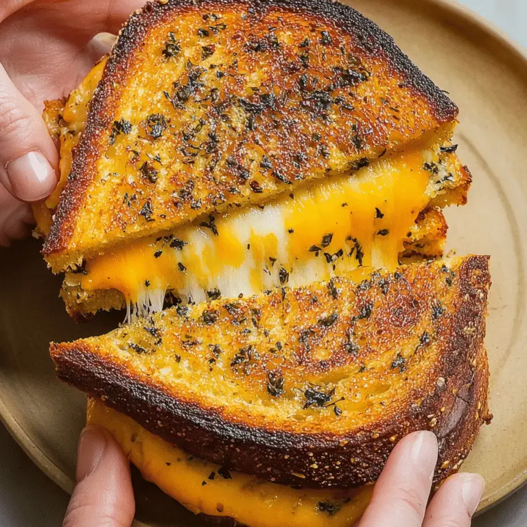 garlic bread grilled cheese sandwich with melted cheese
