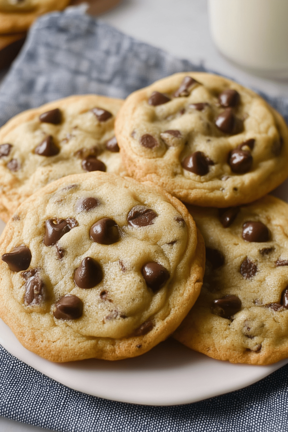 Nestle Toll House Chocolate Chip Cookies freshly baked on a tray