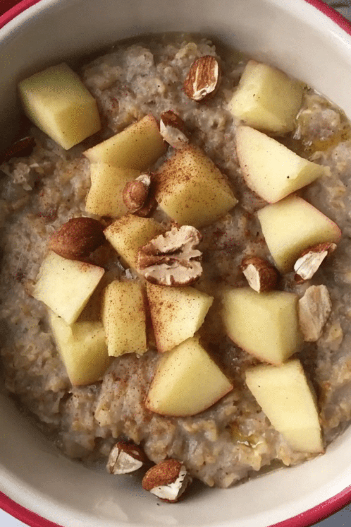Apple and Cinnamon Porridge with almond butter