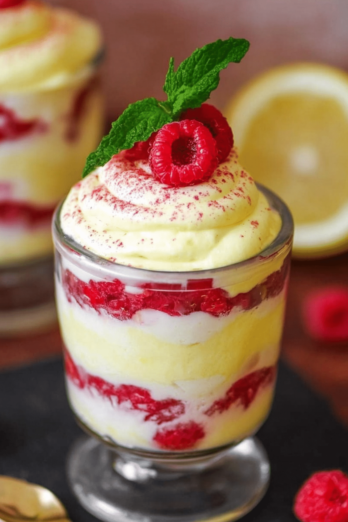 lemon raspberry fluff creamy no bake dessert