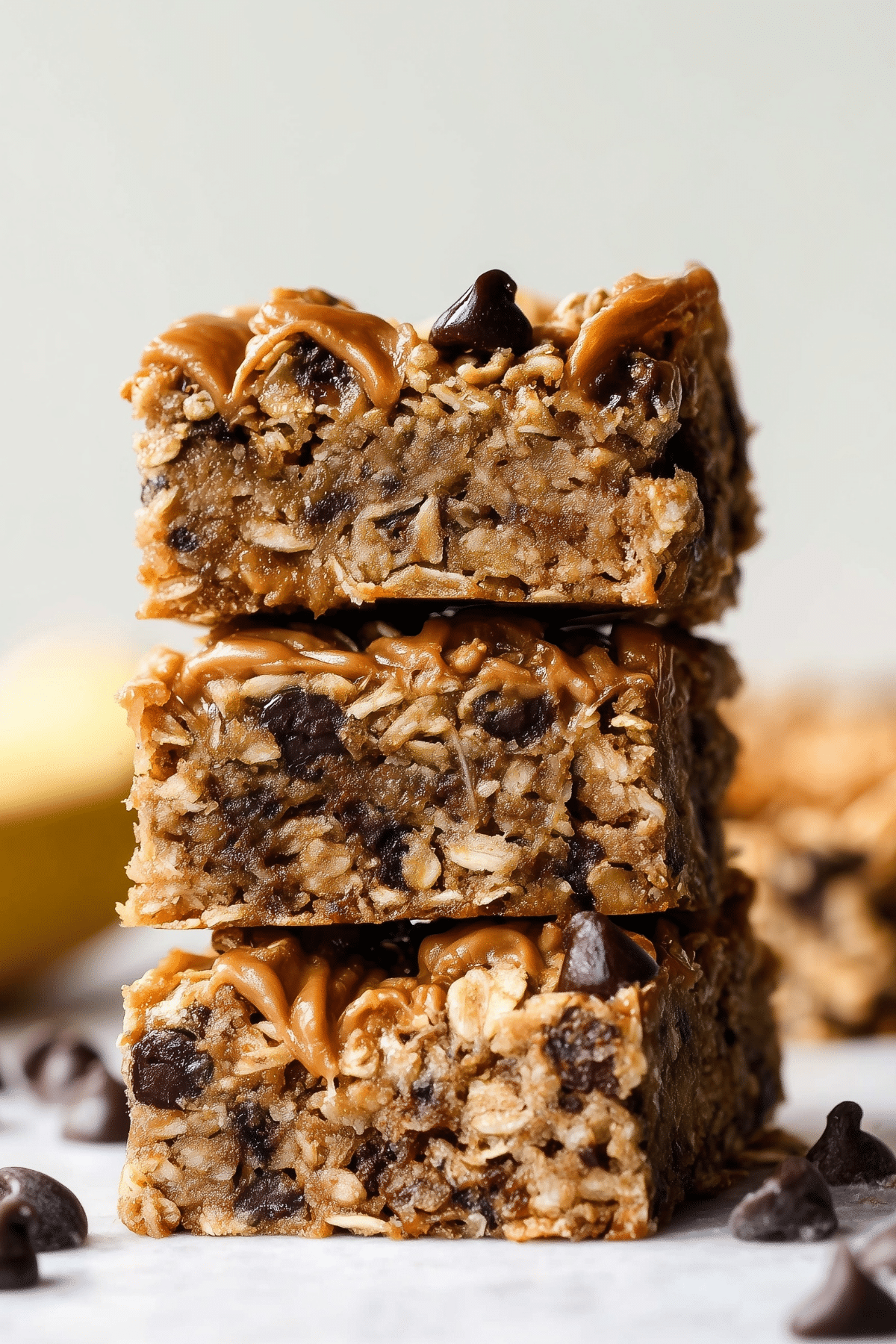 Peanut Butter Banana Chocolate Chip Oatmeal Bars recipe