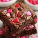 Valentine’s Day Brownies with M&M’s and chocolate chips