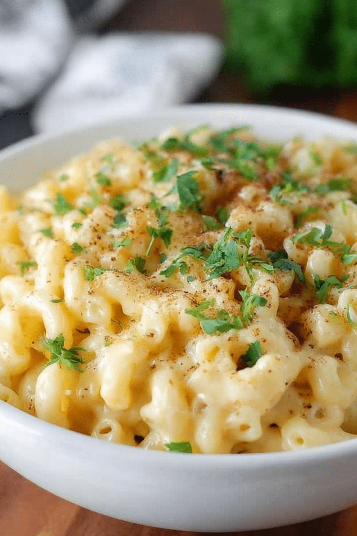 Guinness and Irish Cheddar Macaroni and Cheese in a serving bowl