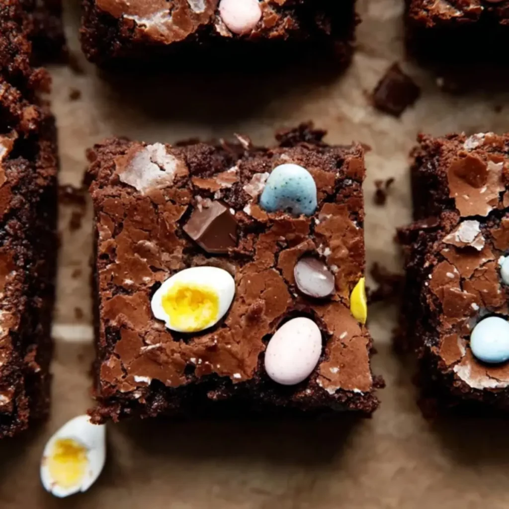 Fudgy Cadbury Egg Brownies