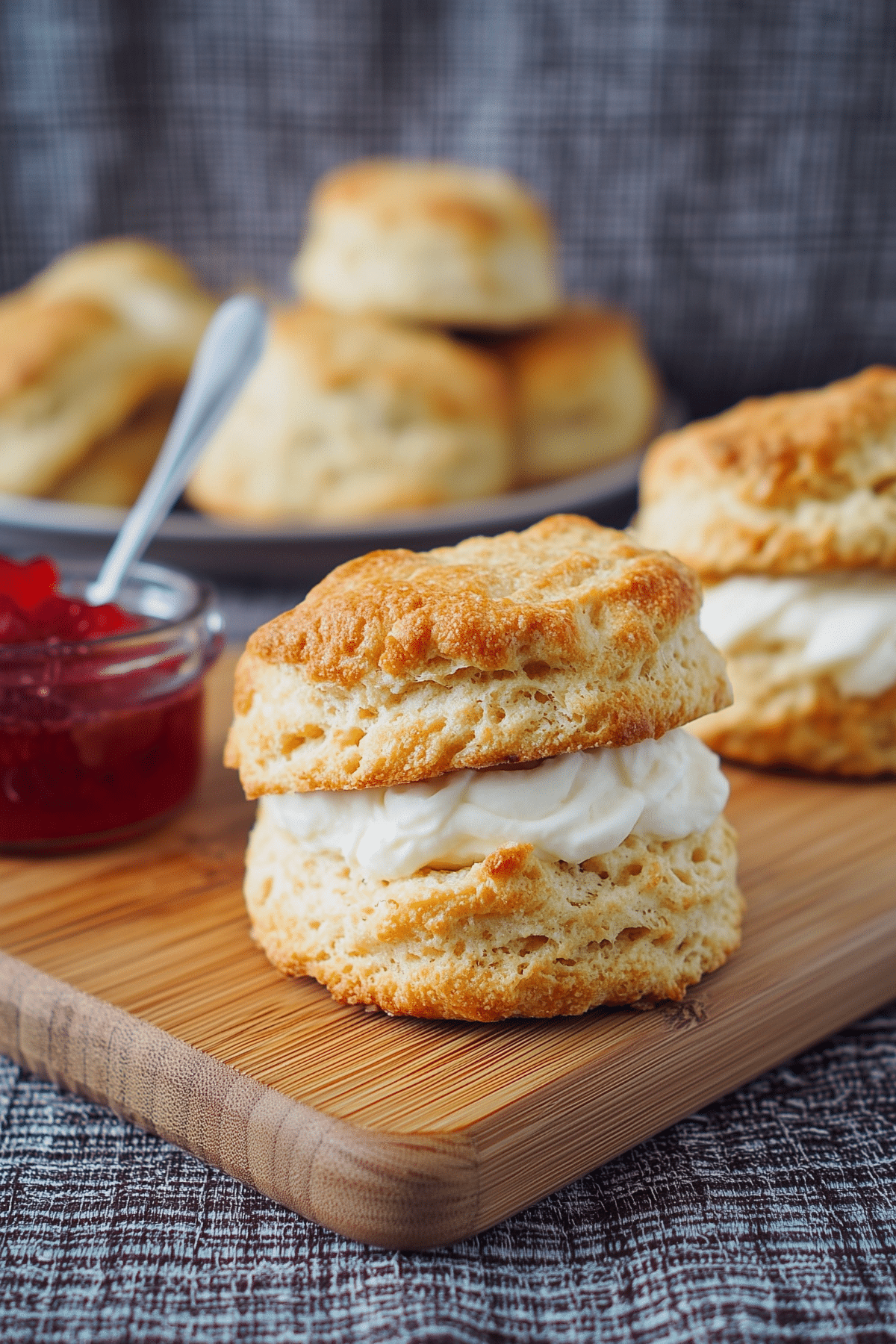 Freshly baked Irish Scones served with butter and jam